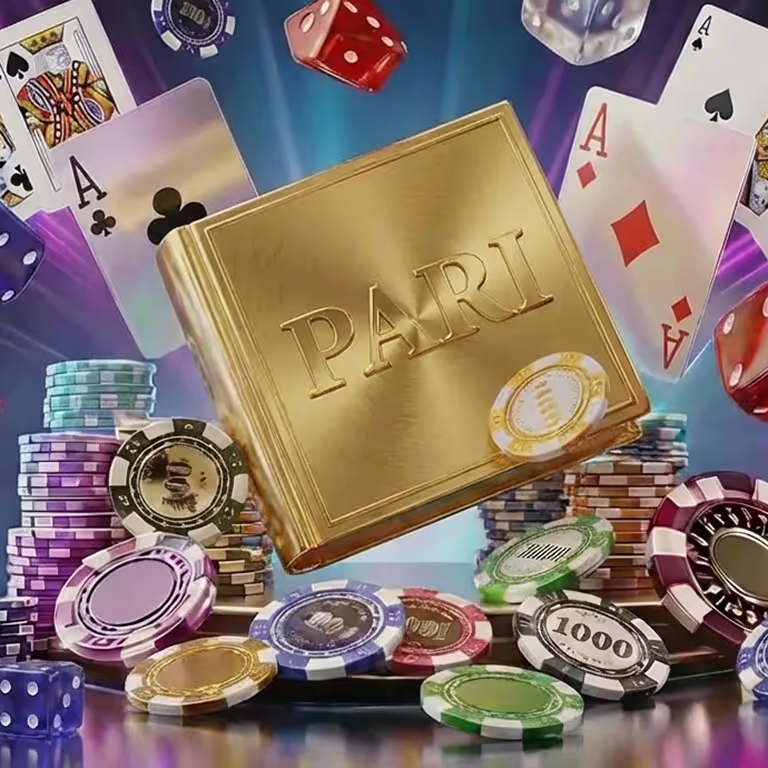Rainbet Casino displaying poker chips stacked on a glowing green surface.