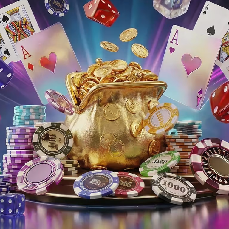 Rainbet Casino roulette wheel surrounded by gold coins.